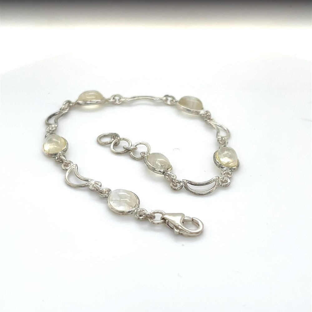 Sterling Silver and Moonstone Bracelet or Anklet